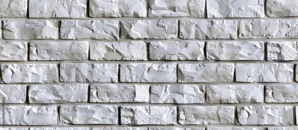 Poster seamless texture wall light gray brick decorative. copy space image. place for adding text and desig