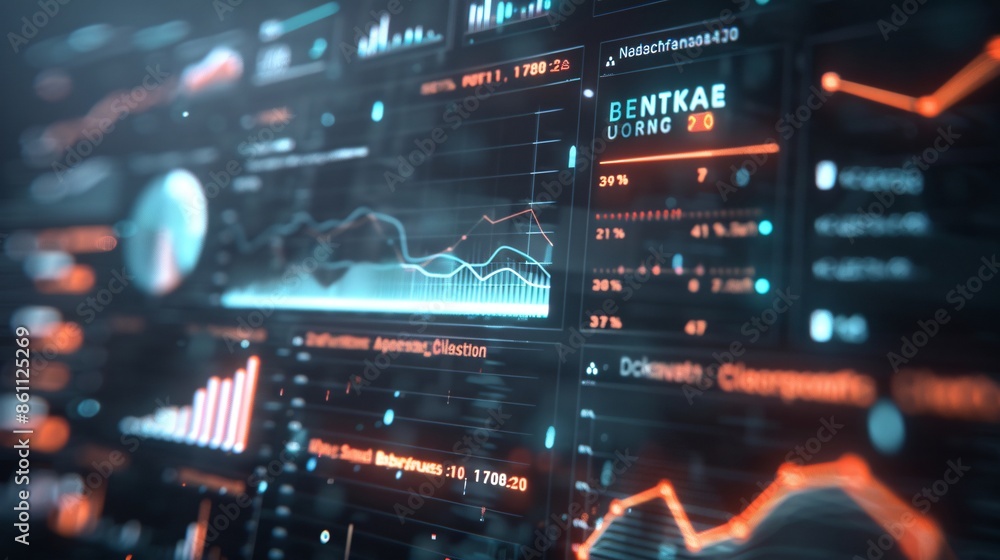 Poster a futuristic digital interface displays a credit report highlighting a bankruptcy status, set agains
