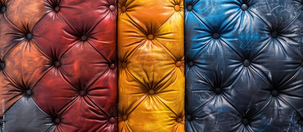 Poster colorful of upholstery leather pattern background. copy space image. place for adding text and desig