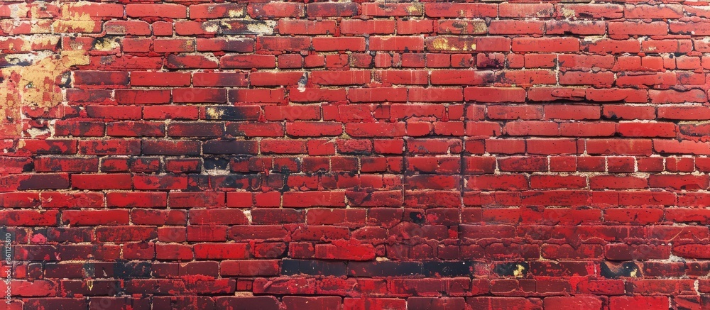 Poster red brick wall, perfect as a background. copy space image. place for adding text and design