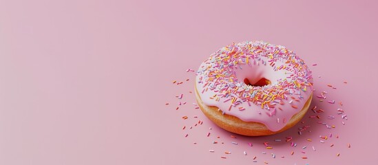 donut Isolated on pastel background  Food   Isolated. Copy space image. Place for adding text and design