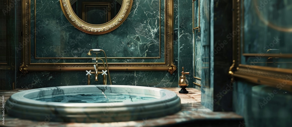Poster fragment of a luxury bathroom. copy space image. place for adding text and design