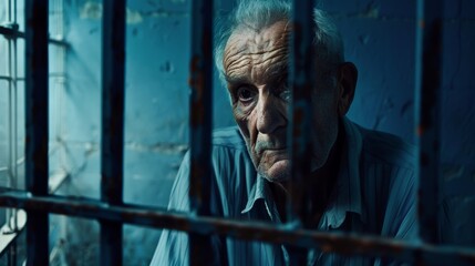 Lonely Elderly Man in Jail Generative AI