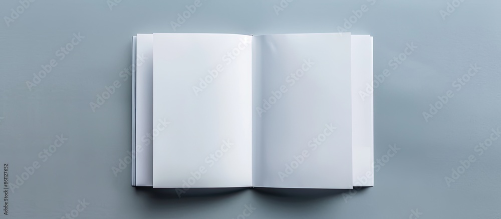 Poster blank portrait a4. brochure magazine isolated on gray, changeable background / white paper isolated 