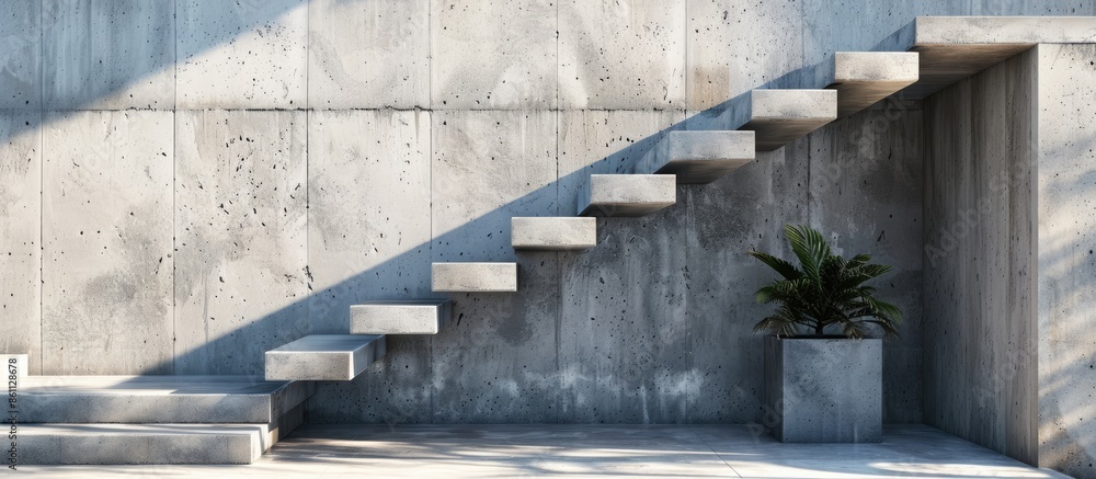 Poster architectural details of a modern house built in stone and concrete. copy space image. place for add