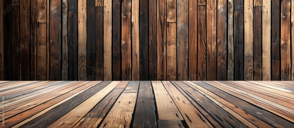 Poster wood wall or floor texture abstract texture surface background use for background with wood table or