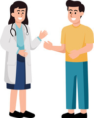Fototapeta premium A doctor and a patient are talking to each other