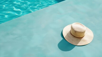 Luxury Poolside Ambiance with Dark Turquoise Water Generative AI