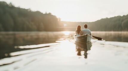 Romantic Getaway on a Peaceful Lake Generative AI