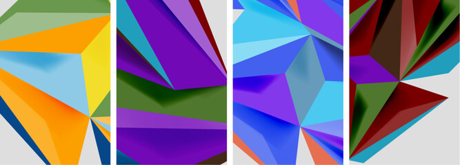 Triangle low poly mosaic posters. Vector illustration For Wallpaper, Banner, Background, Card, Book Illustration, landing page