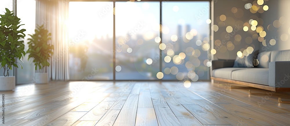 Poster apartment renovation theme creative abstract blur background with bokeh effect. copy space image. pl