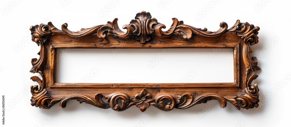 Aufkleber wooden vintage frame isolated on white background. copy space image. place for adding text and desig