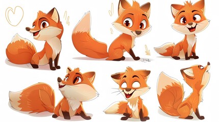 Obraz premium Cute fox cartoon. 