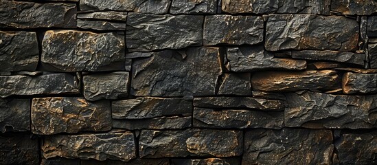 Stone Wall Construction Material. Copy space image. Place for adding text and design