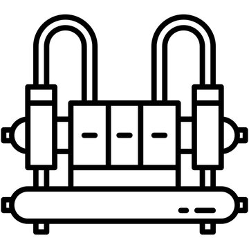 Chiller Icon. Cooling Air Pipe Pictogram Graphic Illustration. Isolated Simple Line Icon For Infographic, App and Web Button.
