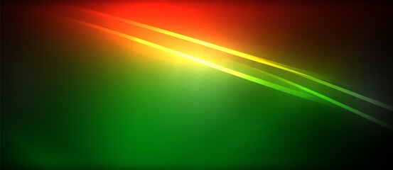 Neon glowing circle rays, light round lines in the dark, planet style neon wave lines. Energetic electric concept design for wallpaper, banner, background