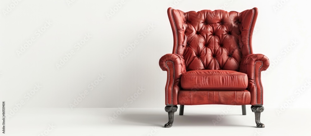 Poster classic armchair isolated on white background. copy space image. place for adding text and design
