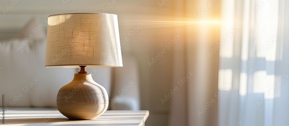 Poster table lamp isolated on white background. copy space image. place for adding text and design