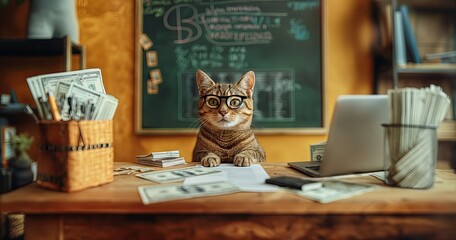cat and laptop
