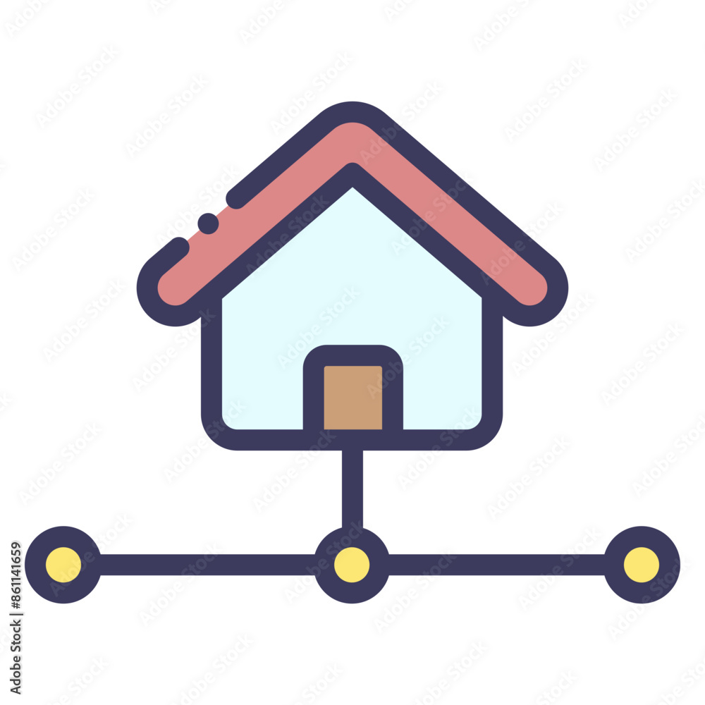 Wall mural home network icon