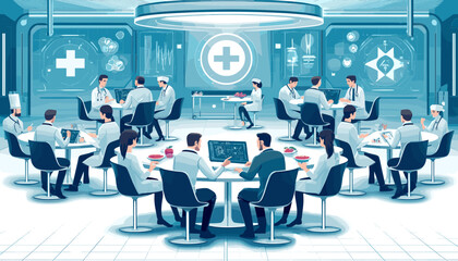 Concept vector illustration of business meeting.