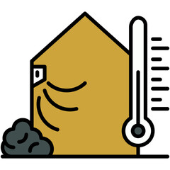 Thermal Comfort Icon. Heat Temperature Control Pictogram Graphic Illustration. Isolated Simple Filled Line Icon For Infographic, App and Web Button.