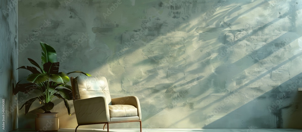 Wall mural Interior of room with comfortable armchair. Copy space image. Place for adding text and design - Wall murals