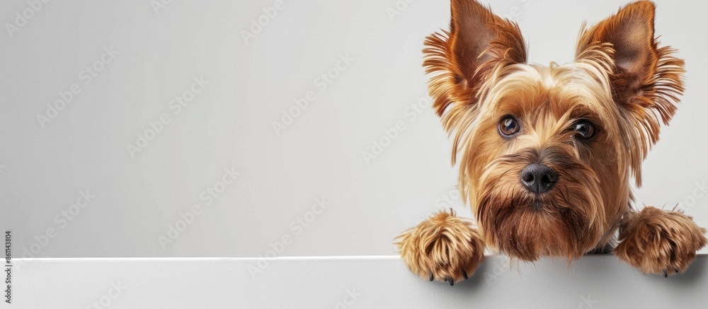 Poster yorkshire terrier. copy space image. place for adding text or design