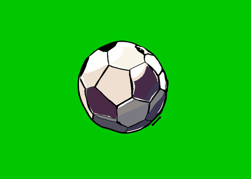 Illustration of soccer ball against green background