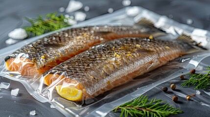 Vacuum-sealed raw fish