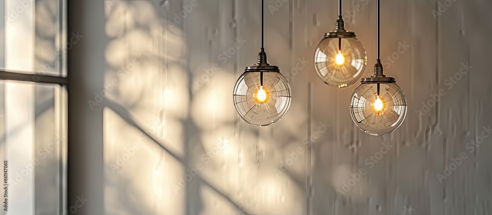 Poster exquisite pendant lamps. copy space image. place for adding text and design