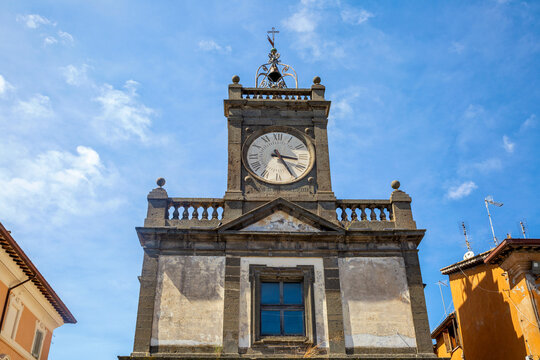 Church of Gonfalone in Campagno di Roma on sunny day at Lazio, Viterbo, Italy