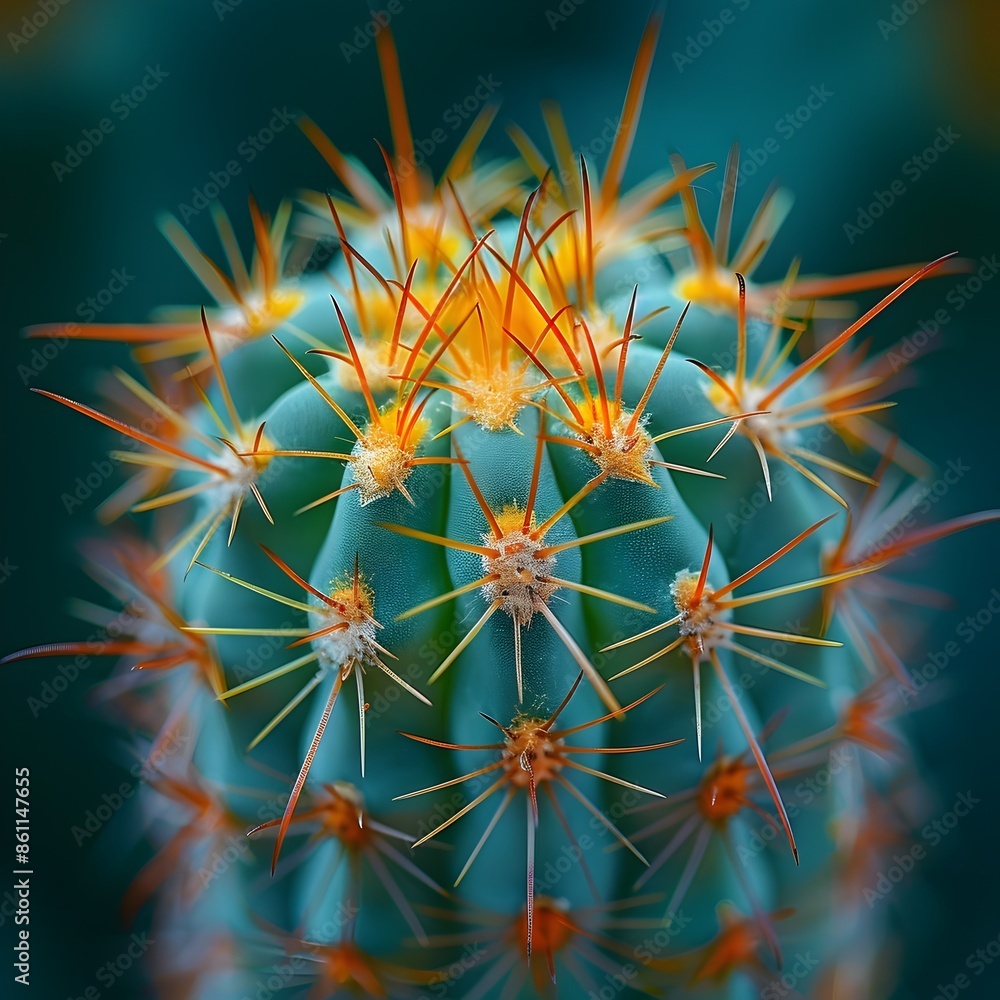 Poster intricate cactus spine macro capturing vibrant textures and patterns in nature