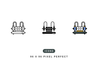 Chiller Icon. Cooling Air Pipe Pictogram Graphic Illustration. Isolated Simple Line Icon For Infographic, App and Web Button.