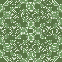 Cartoon Green monster with Swirl Pattern
