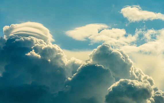 Thick storm clouds in sky