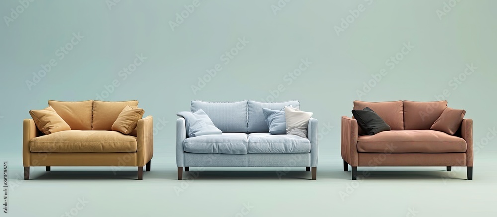 Poster sofa for the office or at home. isolated from the background. in different angles. interior element.