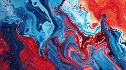 Obraz premium Bold Contrast. Vibrant Red and Blue Interplay Concept