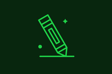  pen illustration in flat style design. Vector illustration.