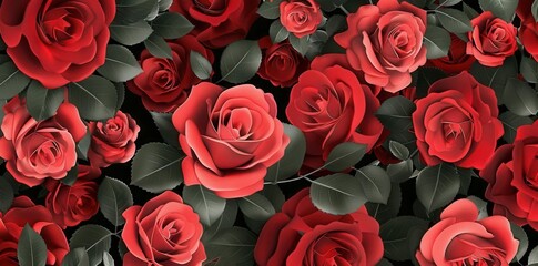 Obraz premium Elegant Red Roses. Floral Beauty concept