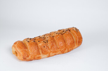 Quark bag, pastry, isolated against white background