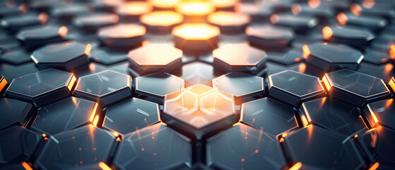 Obraz premium Abstract hexagonal wide screen background