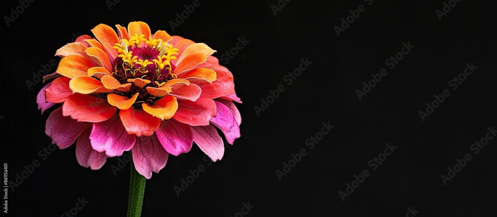 Canvas Prints Zinnia elegans  This flower is often called paper flower, the flowers are of various colors. Copy space image. Place for adding text and design