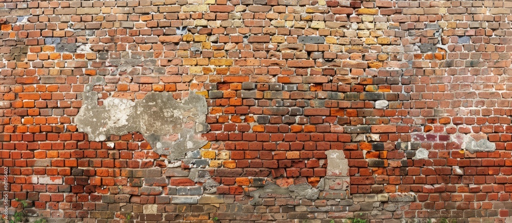 Poster old brick wall. copy space image. place for adding text and design