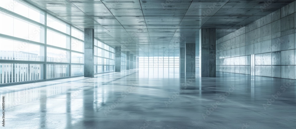 Poster modern empty commercial building materials. copy space image. place for adding text and design