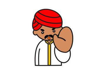 インド人男性ストップポーズ