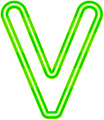 Obraz premium Vector bright green neon light alphabet font typography design-V