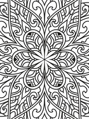Black and white Mandala illustration Hand drawn outline Mandala. Mandalas for coloring page