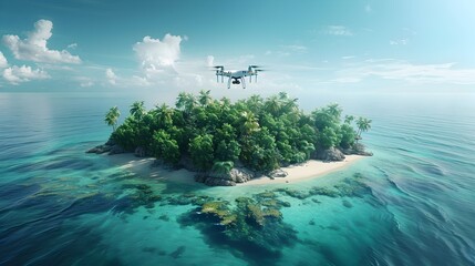 Drone Mapping a Remote and Exotic Island Landscape with Modern High Tech Precision