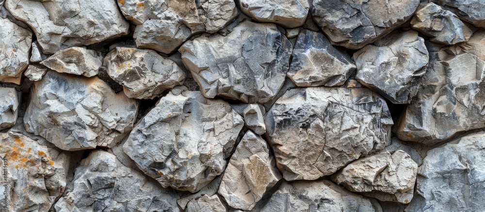 Poster texture of stone, large stones bound by cement. copy space image. place for adding text and design